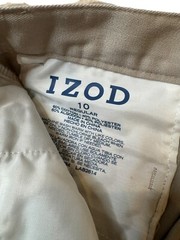 IZOD Boy’s Khaki Uniform Pants Size 10 Pleated EUC