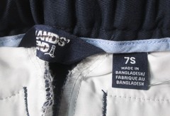 LANDS END Navy School Uniform Plain Front Cotton Chino Shorts Boys 7 Slim NEW