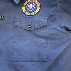 Boy Scouts Of America Shirt Boys M Blue Uniform Cotton/Poly Twill Pockets