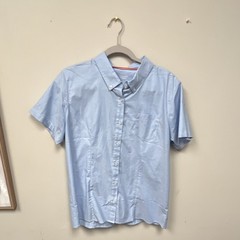 French Toast Boys Uniform Shirt Blue L Short Sleeve Button-Down Collar