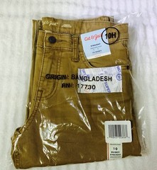 Cat & Jack Stretch Straight Fit Adjustable Waist  Khaki Pants size 10H NEW Tags