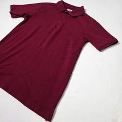 IZOD Polo Shirt Boys L 14/16 Burgundy Short Sleeve School Uniform Pique