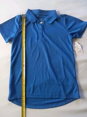 Wonder Nation School Uniform Pique Polo Shirt Boys Size M 7-8 Blue Short Sleeve