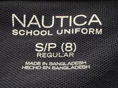 Nautica Boys School Uniform Piqué Navy Blue Polo Shirt Short Sleeve Size 8