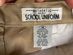 NWT Authentic Galaxy School Uniform Youth Boy’s Khaki Pants Size 16 Flat Front