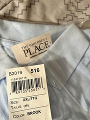 2)School Uniform Shirt, The Children’s Place, Light Blue Boys New Size XXL (16)