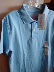 Cat & Jack Boys Youth XL 14 Blue Short Sleeve School Uniform Polo NWT