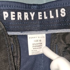 New* Perry Ellis Boys School Uniform Stretch Shorts Size 18 Navy Blue