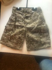 Officially Licensed US Marines Youth 3 Piece Tan/Camo Short Set with Patrol Cap
