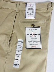 Mark Twain Elderwear Relaxed Fit Khaki Tan Twill Pants Size 26″ x 30”