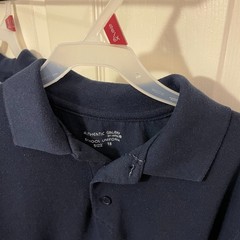 Lot of 2 Boy’s Blue Short Sleeve School Uniform Polo Shirts Sz: 18/XL Pre Owned