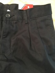 Izod 12 Husky Boys pleated navy adjustable waist school uniform shorts nwt