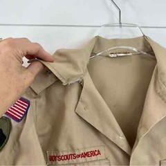 VTG BOY SCOUTS OF AMERICA Button Up Shirt Patches Size Youth 16