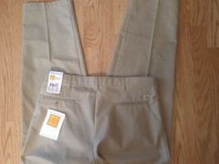 S/B SCHOOLBELLES UNIFORM PANTS RELAXED FIT BOYS HUSKY (35 X 30) KHAKI EASY CARE