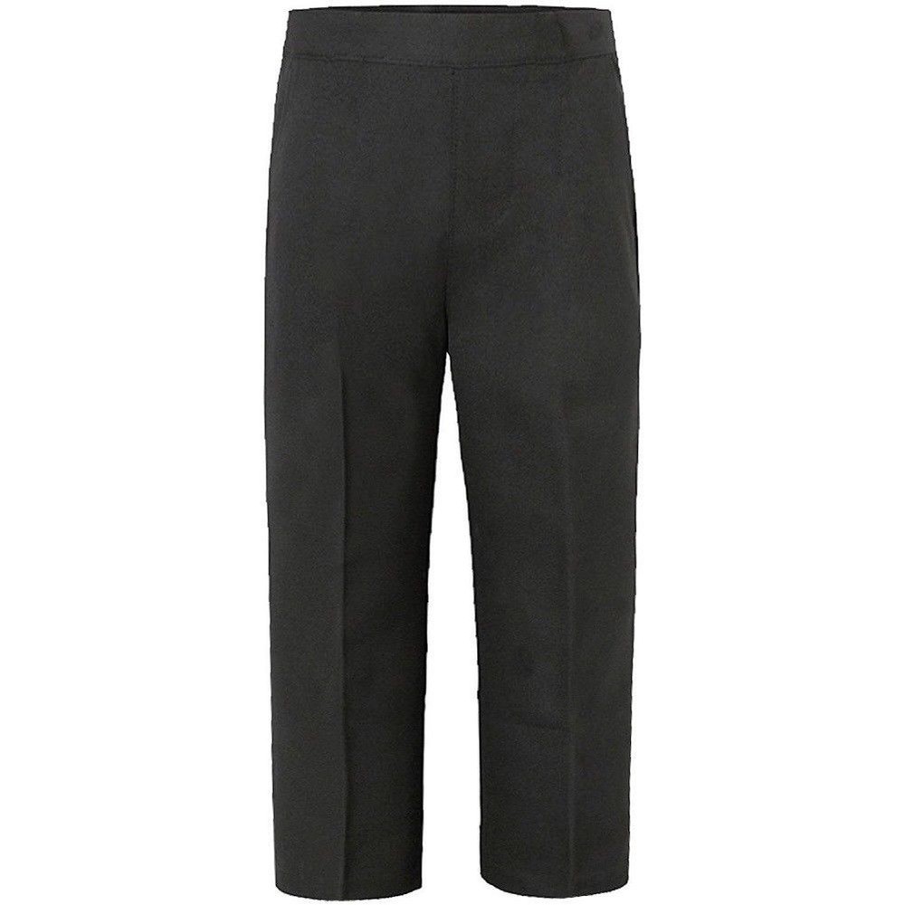 Age 1-13 Boys Pull Up School Trousers Elasticated Black Grey Teflon Coated