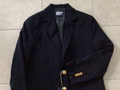 New Lands’ End Boys Husky Size 10 School Hopsack Blazer Deep Navy $93.