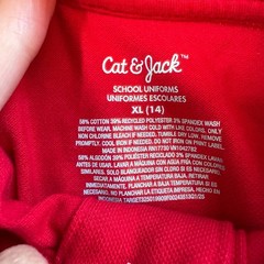Cat & Jack Boys Red Short Sleeve Polo School Uniform Shirt XL 14 Stretch Pique
