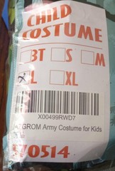 Special Forces Army Costume Child Sz L Camo Military Tactical Uniform Halloween
