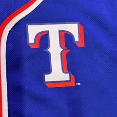 Youth Texas Rangers MLB Genuine Merchandise Jersey 10/12 Large Button Up Blue