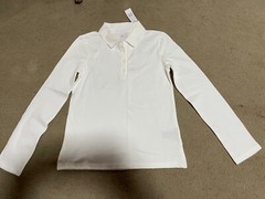 New Gap White Long Sleeve Polo Shirt Size XL(12) NWT School Uniform Shirt