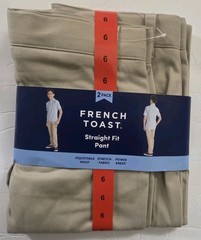 NWT French Toast Boys Size 6 Straight Fit School Uniform Pants Khaki & Navy 4 Ct