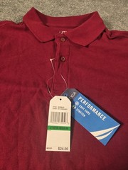 Nautica School Uniform New Polo Boys Sz L/G (14/16) Burgundy Performance Stretch