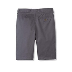 Boys Flat Front Stretch Twill Shorts with Adjustable Waist in Standard 5 Grey