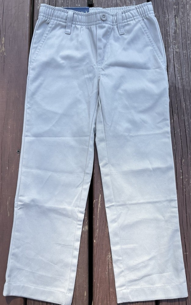 NWT Nautica Boy’s School Uniform Khaki Pants Sz 6 Regular Reinforced Knee Beige