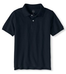 Boys Wonder Nation School Uniform White/Navy, Short Sleeve Pique Polo,14-16 2 pk