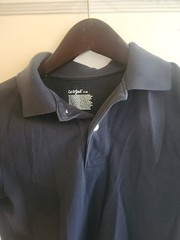 Cat & Jack Polo Shirt Boys Size Medium Light & Navy Blue School Uniform Lot of 2