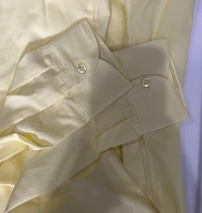 NWT Boys Light Yellow Long Sleeve Button Up Uniform Shirt Point Collar Size 20