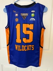 Youth Basketball Jersey Shorts Set Blue Orange #15 Kids Uniform YM YL