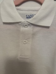 white polo children’s uniform shirts size 4