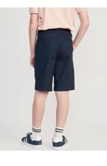 Old Navy Boys 20 Plus Blue Built-In Flex Twill Straight Uniform At Knee Shorts