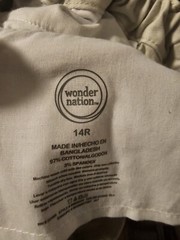 Boys Size 14 Cherokee School Uniform Pants & Wonder Nation (Lot Of 2 pair)