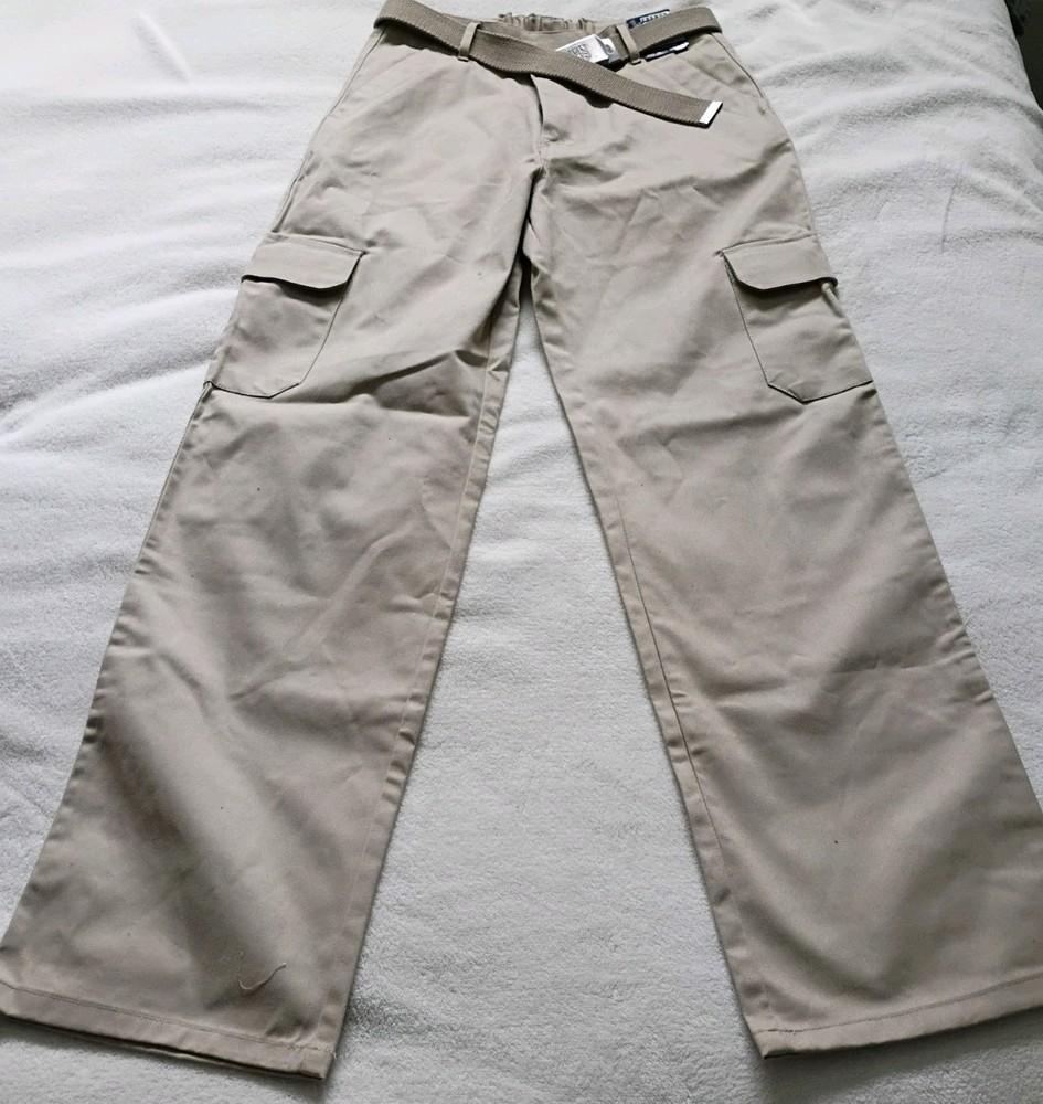 French Toast Boys Beige Cargo Uniform Pants 14 Wrinkle Resistant Waist