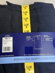 2pk French Toast Polo Pique Short Sleeve School Uniform Boys Sz S 6/7 Navy Blue