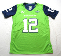 Youth Large Seahawks Reversible #12 Flag Football League Yellowstone Jersey