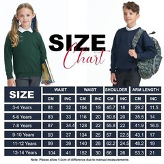 KIDS BOYS GIRLS SWEAT SHIRT SCHOOL UNIFORM PULL OVER JUMPER BRUSHED FLEECE TOPS
