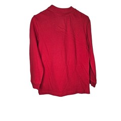 Kids Red Long Sleeve Polo Shirt Cotton Casual School Uniform Top Size L 10-12