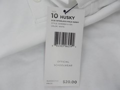 Boys French Toast White Short Sleeve Uniform Polo Shirt Husky Sizes 10H. – 14H.