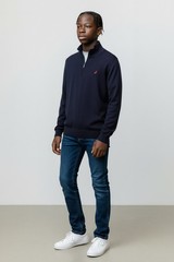 Nautica Kids Unisex Shirt Size M Navy Quarter Zip Long Sleeve Pullover Uniform