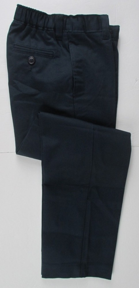 LANDS END Navy Plain Front Blended Chino Pants Boys 5 Slim GC