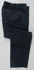 LANDS END Navy Plain Front Blended Chino Pants Boys 5 Slim GC