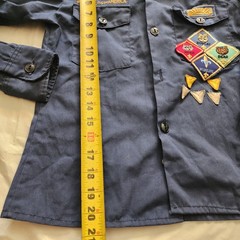 Official Boy Scouts of America Shirt Uniform Button Front patches Size 10