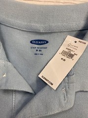Old Navy Short Sleeve Polo Stretch School Uniform Shirt Size M(8) Light Blue