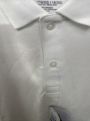 NWT Nautica School Uniform Performance White Polo, Big Boy’s XL 18/20 New