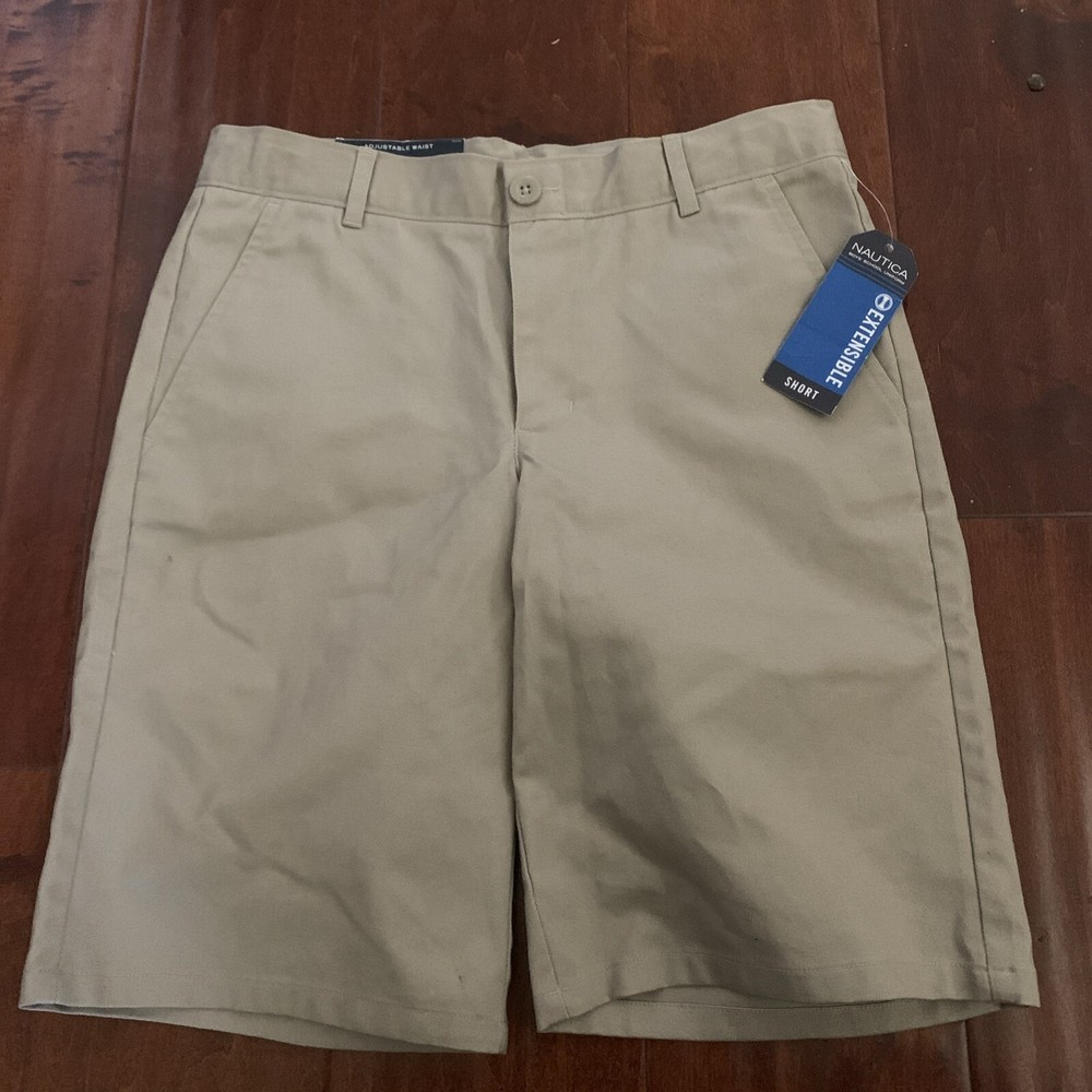 Nautica Boys’ School Uniform Performance Short Khaki Size 12 Husky