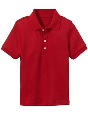 School Uniform Short Sleeve Pique Polo Shirts Adult Boys AM Medium Red