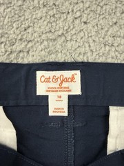 Cat & Jack Boys 18 Blue Flat Front School Uniform Chino Shorts